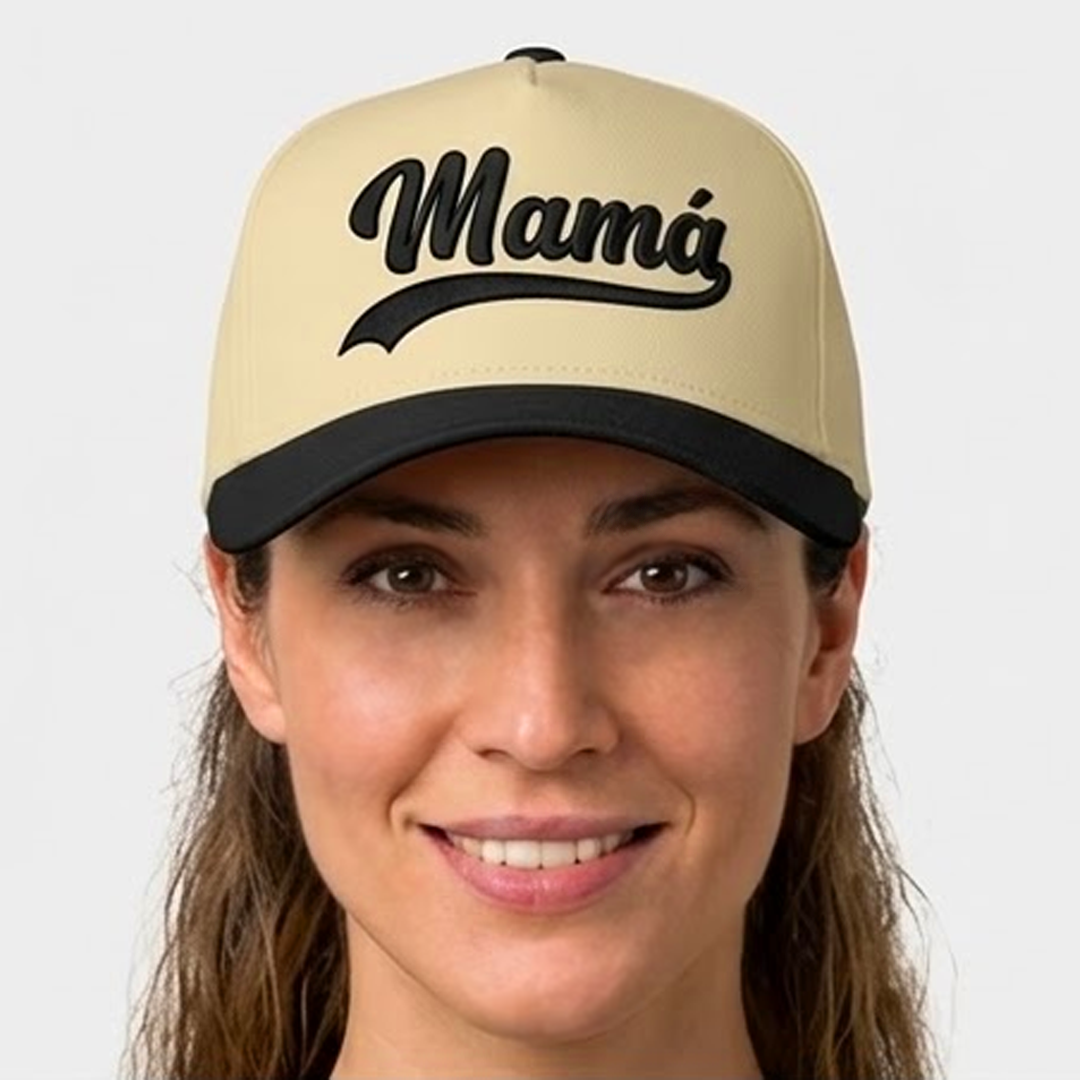 Gorra Mamá y Papá Negro Beige