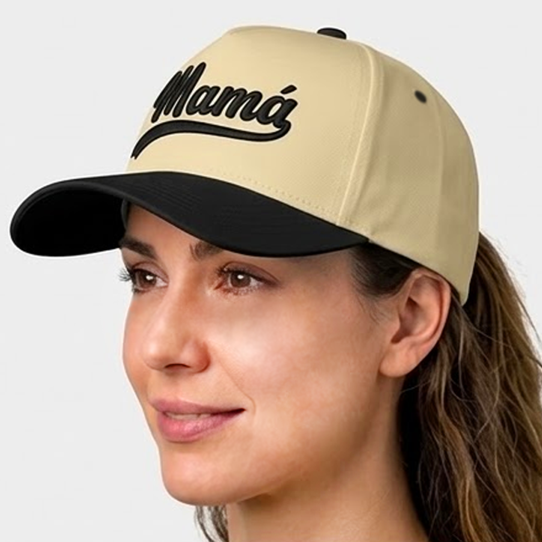 Gorra Mamá y Papá Negro Beige