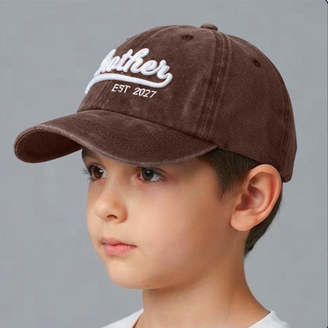 Kit 4 Gorras Dad, Mom, Brother, Sister 2027 Marrón