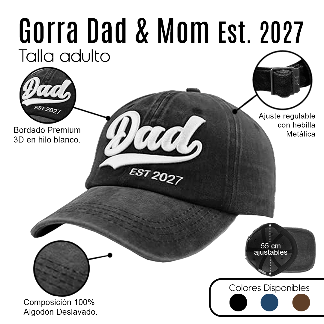 Kit 3 Gorras Mom, Dad, Sister Bordado 2027