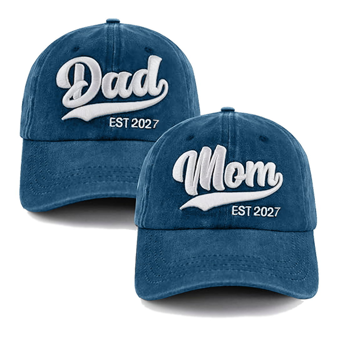 Gorras de Revelación Mom&Dad 2027 Marino Deslavado