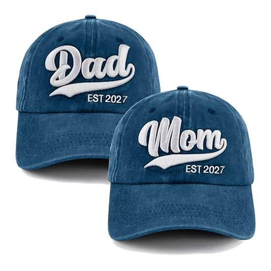 Gorras de Revelación Mom&Dad 2027 Marino Deslavado