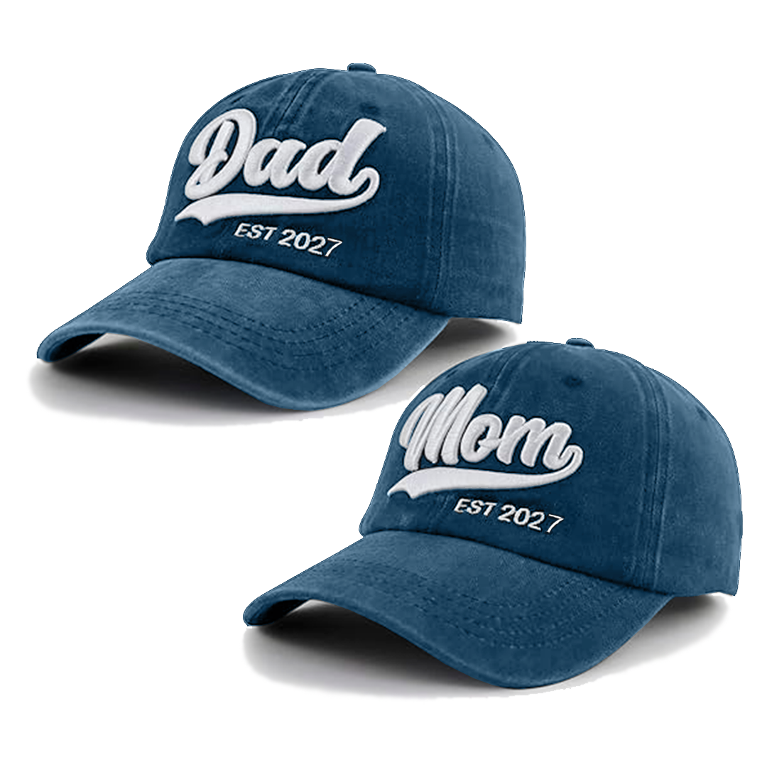 Gorras de Revelación Mom&Dad 2027 Marino Deslavado