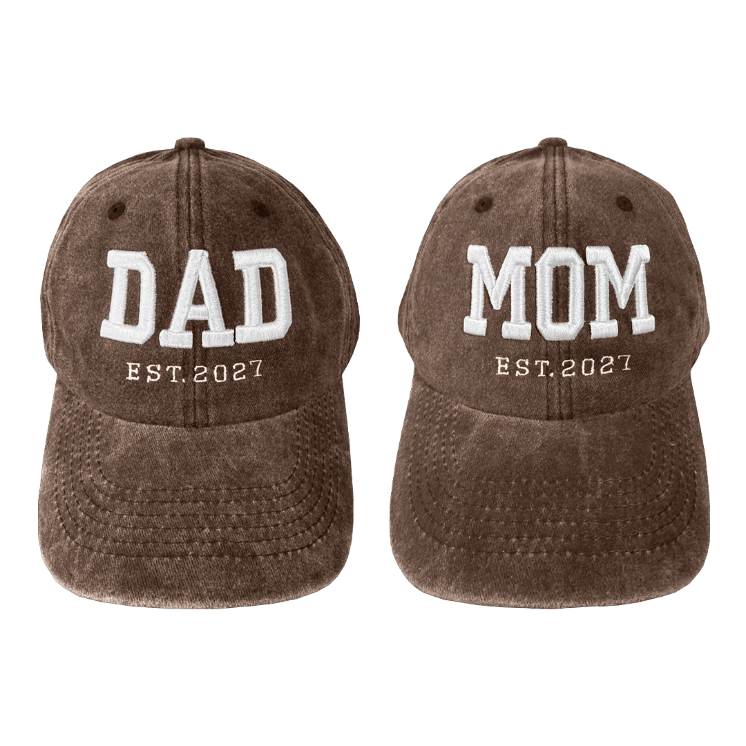 Gorras Mom&Dad Est. 2027 Marrón deslavado