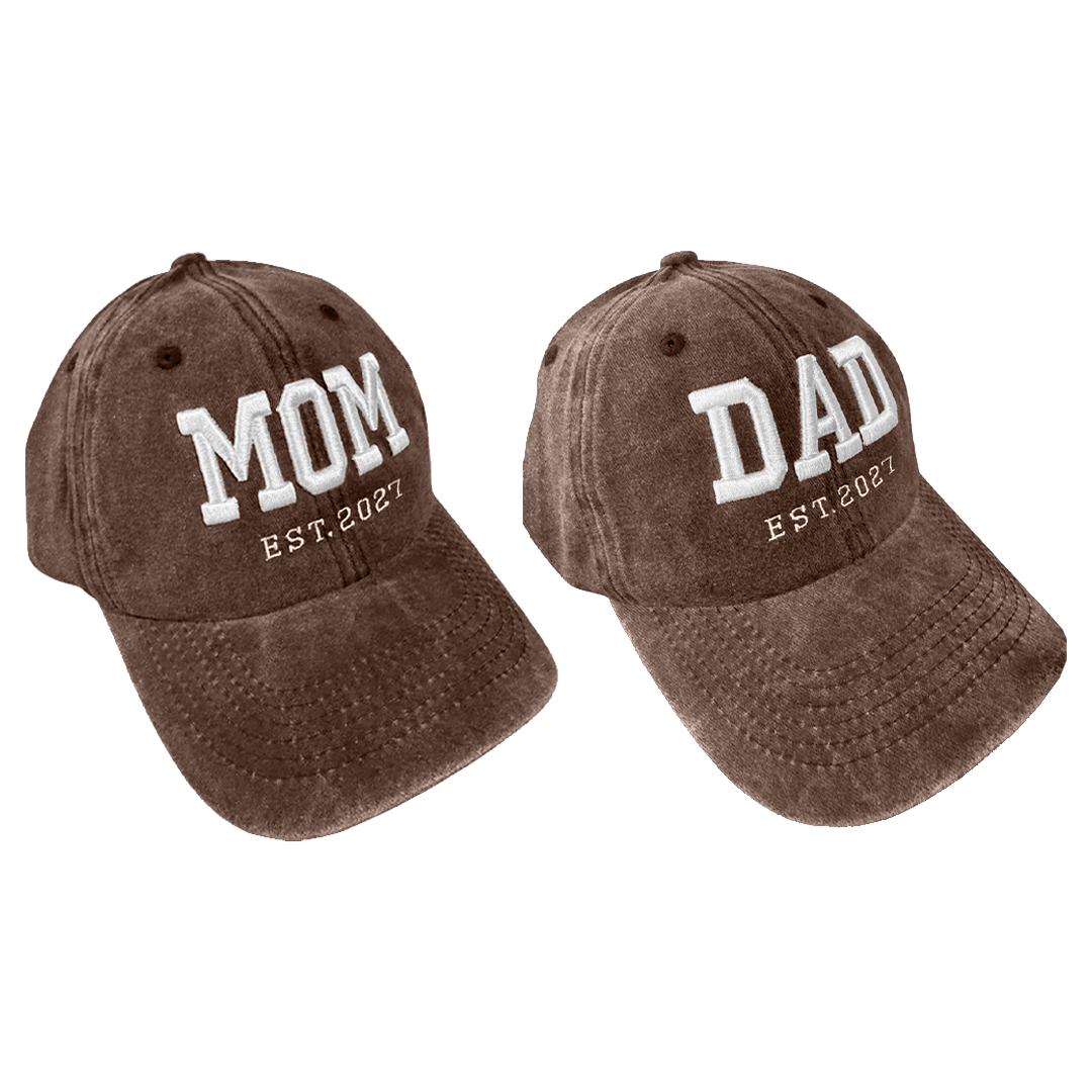 Gorras Mom&Dad Est. 2027 Marrón deslavado
