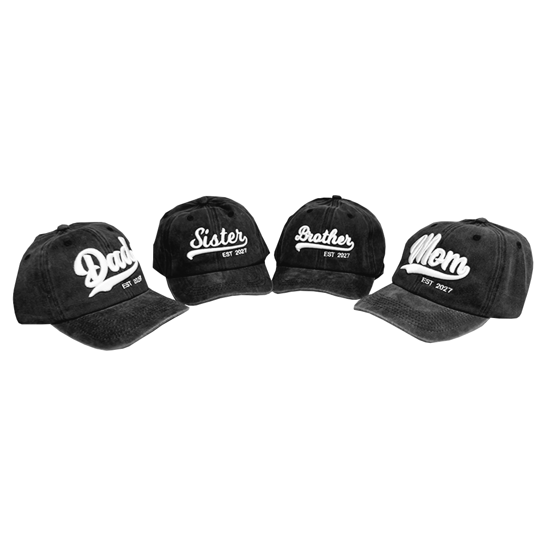 Kit 4 Gorras Dad, Mom, Brother, Sister 2027