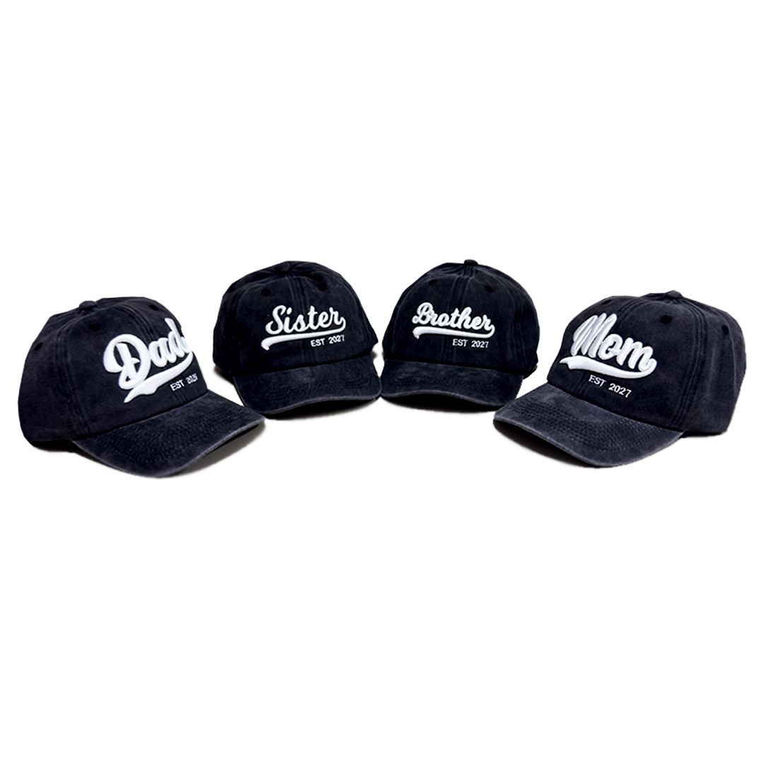 Kit 4 Gorras Dad, Mom, Brother, Sister 2027