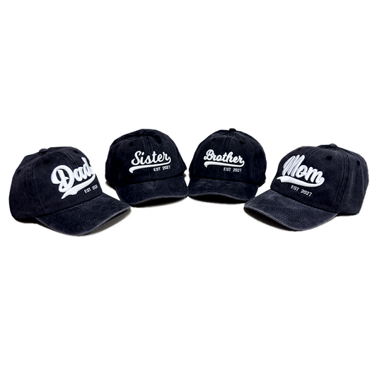 Kit 4 Gorras Dad, Mom, Brother, Sister 2027
