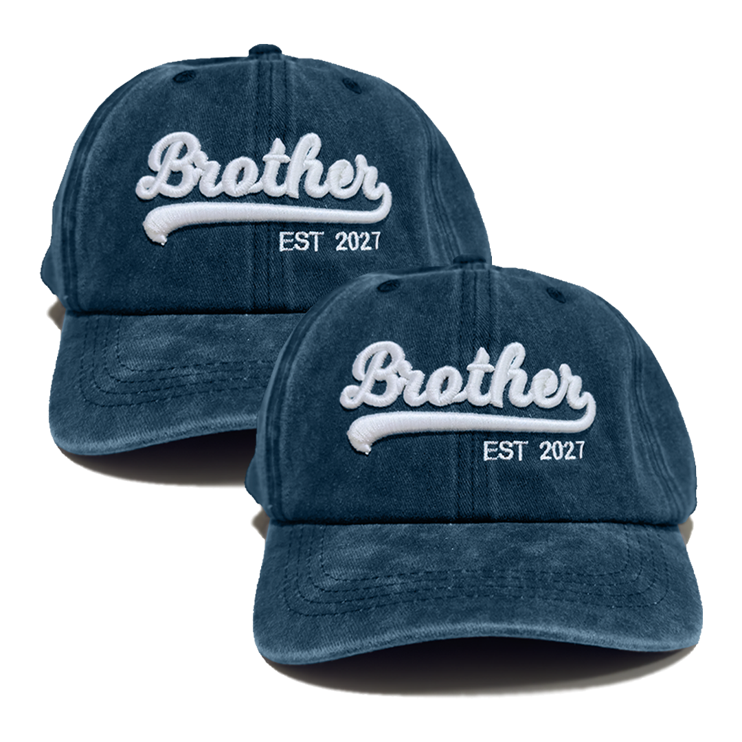 Kit 2 Gorras Brother Est.2027 Marino Deslavado
