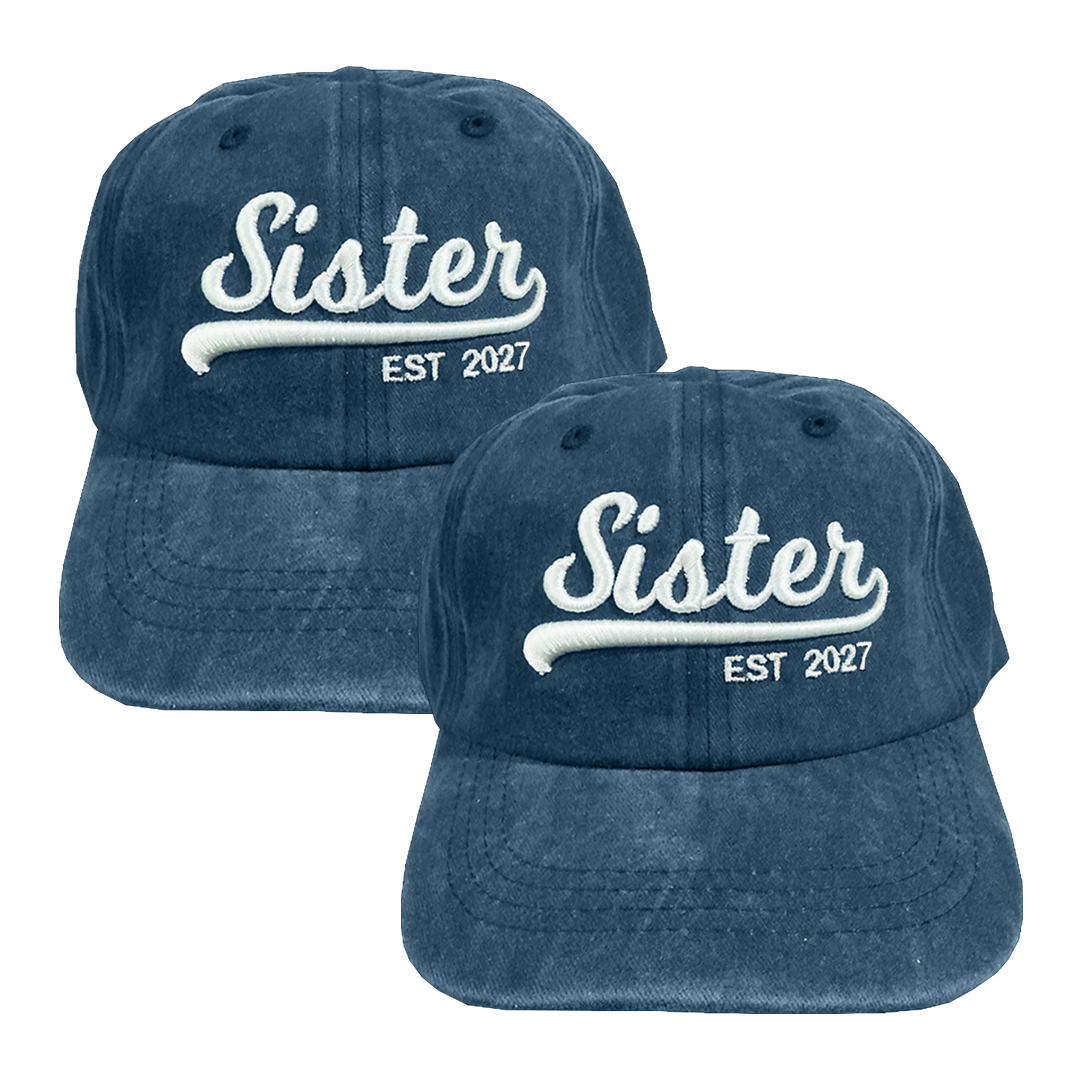Kit 2 Gorras Sister Est.2027 Marino Deslavado