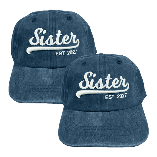 Kit 2 Gorras Sister Est.2027 Marino Deslavado