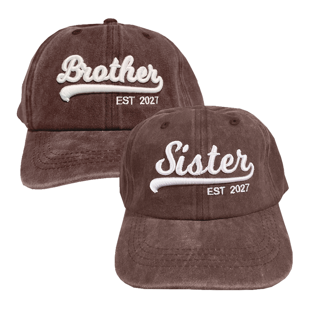 Kit 2 Gorras Brother, Sister Est.2027 Marrón
