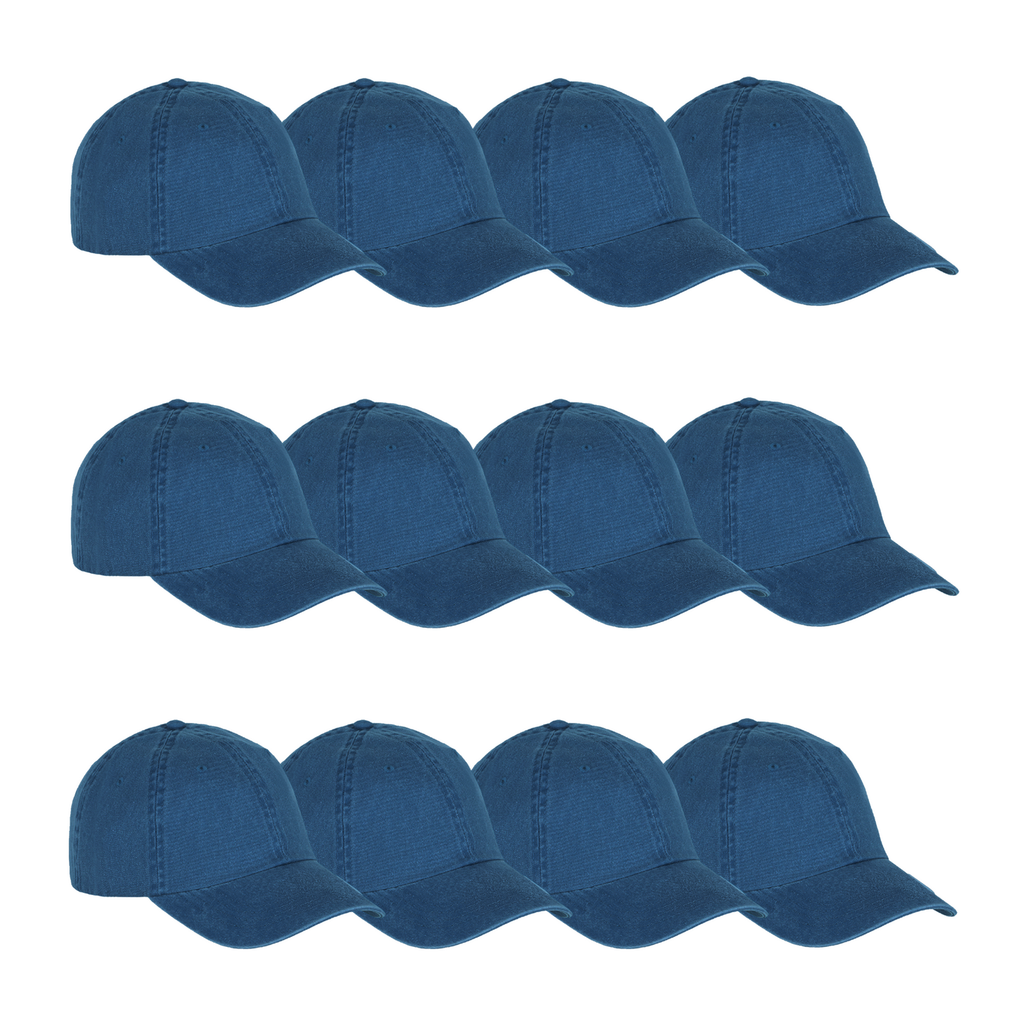 Paquete 12 Gorras Deslavada Lisa