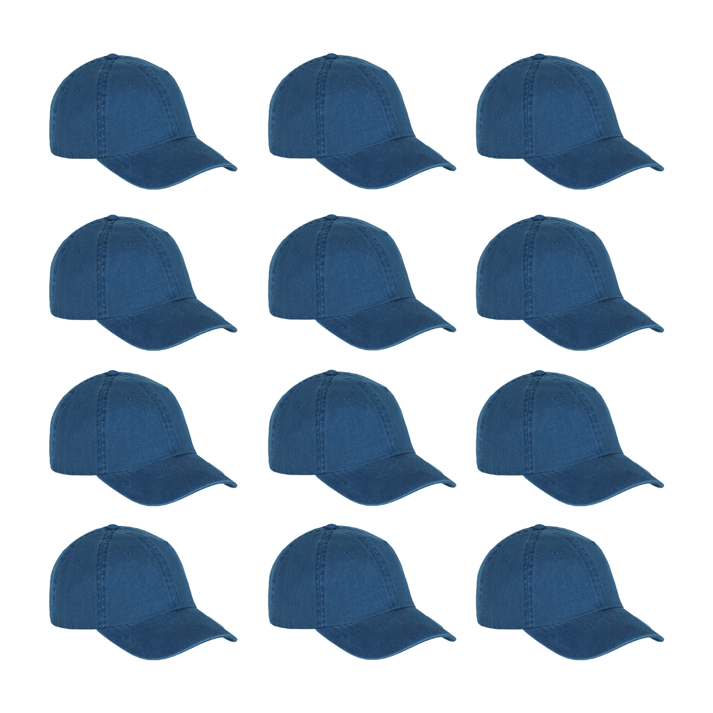 Paquete 12 Gorras Infantil Deslavada Lisa