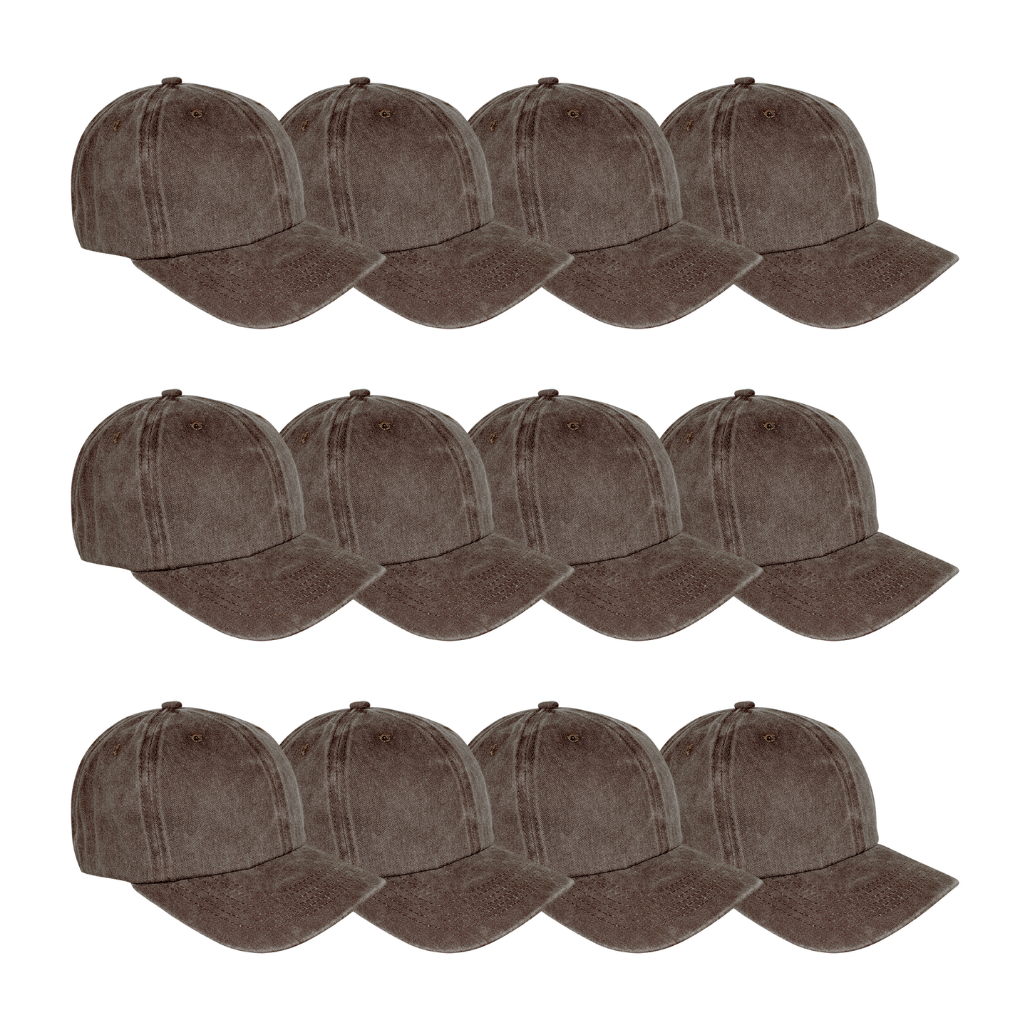 Paquete 12 Gorras Deslavada Lisa