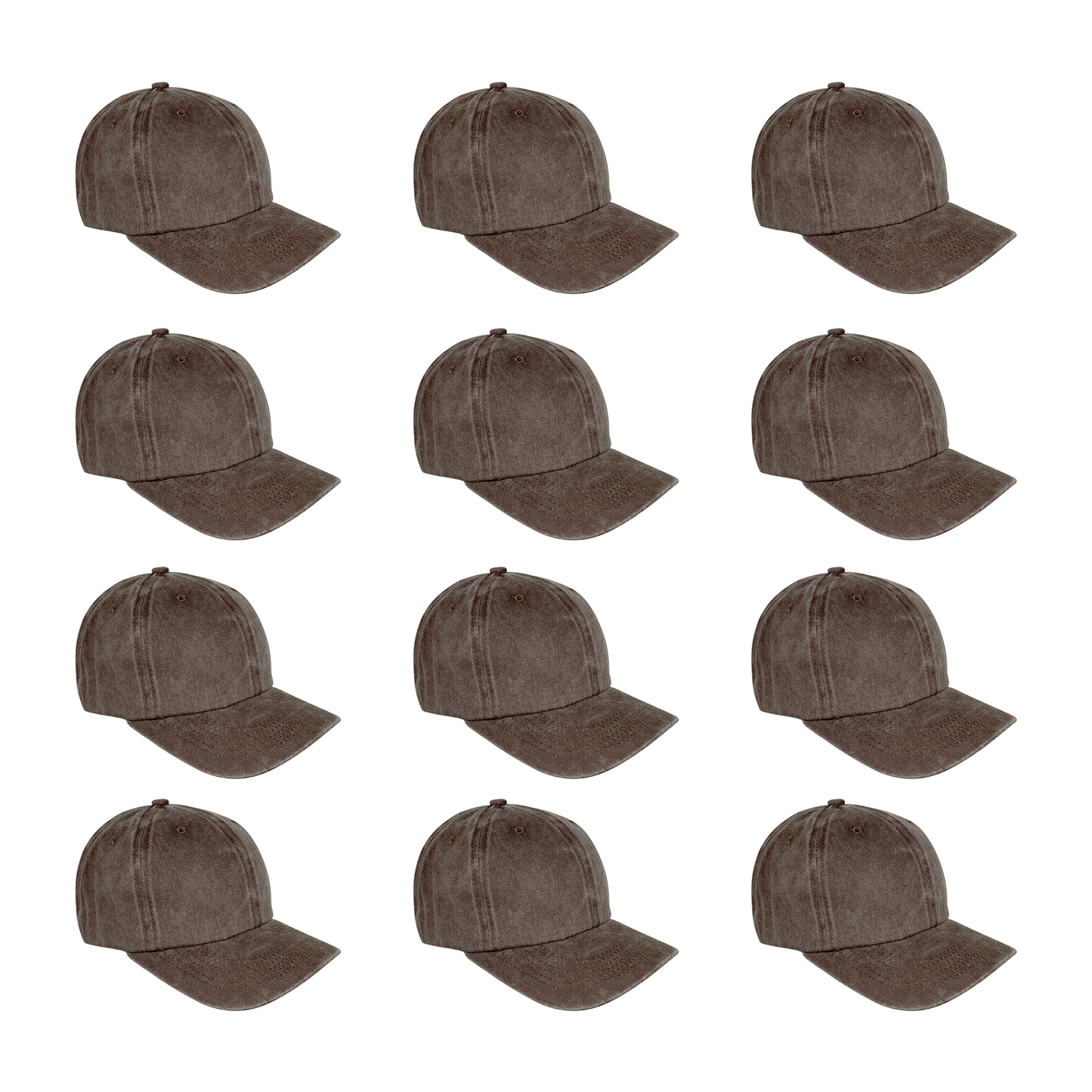 Paquete 12 Gorras Infantil Deslavada Lisa