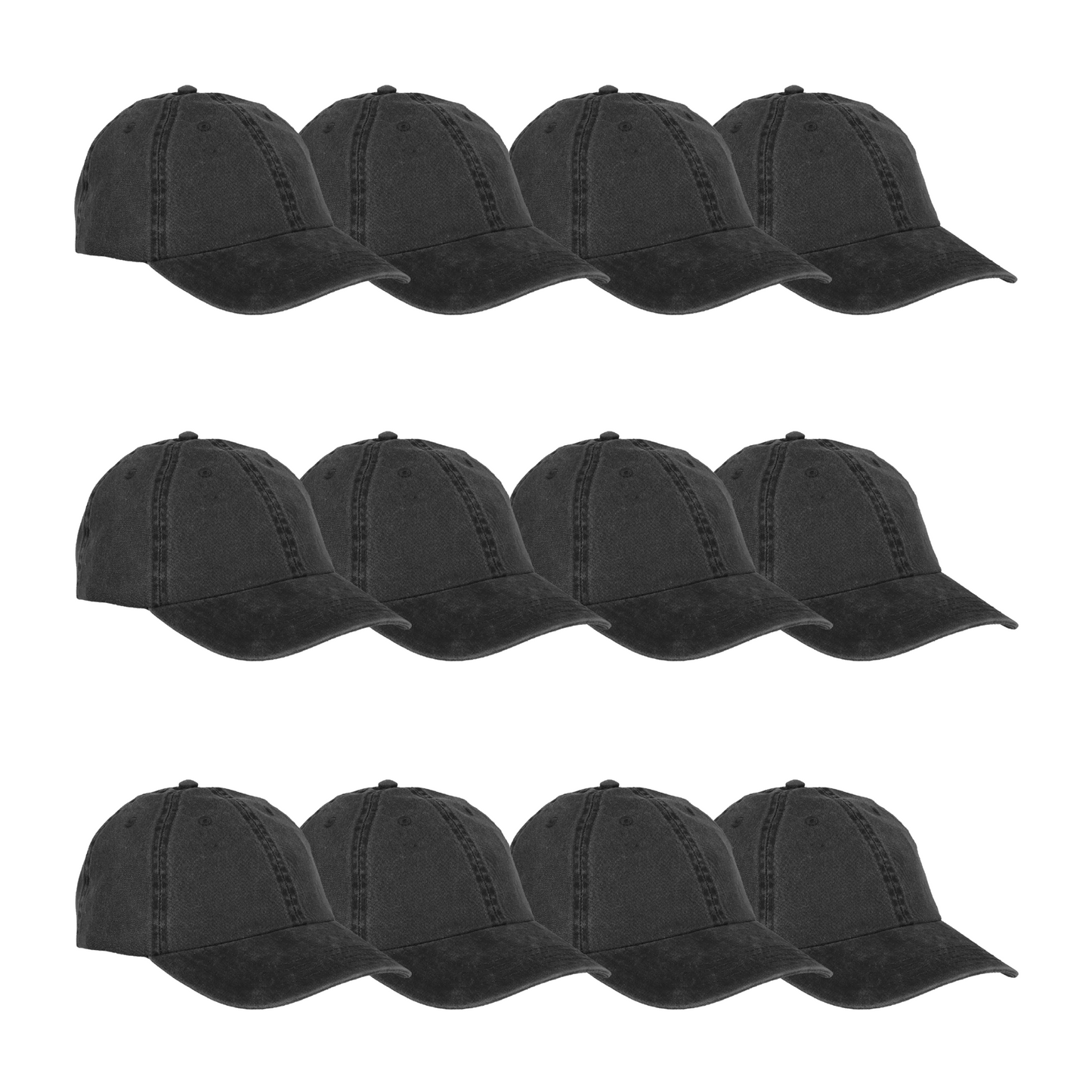 Paquete 12 Gorras Deslavada Lisa