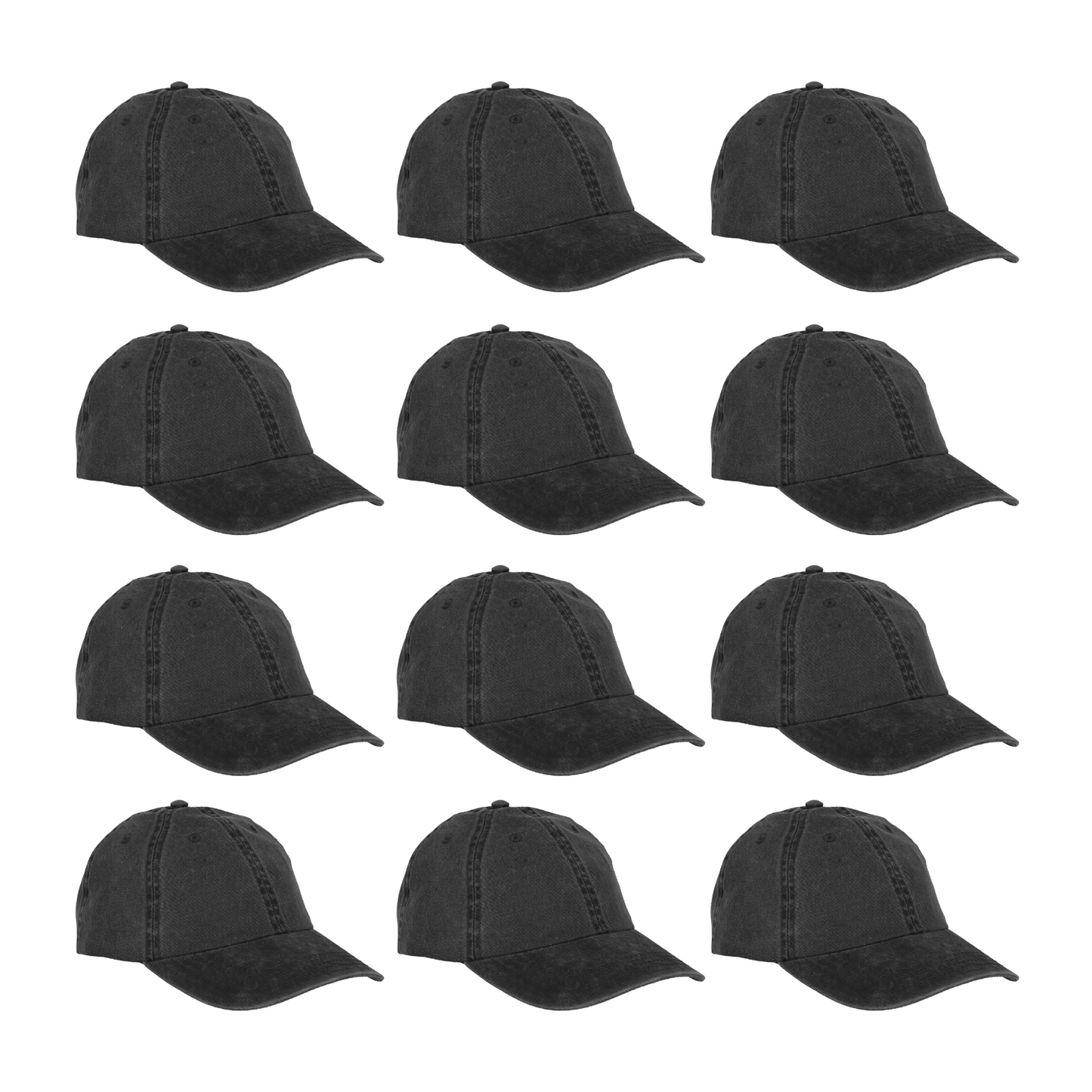 Paquete 12 Gorras Infantil Deslavada Lisa