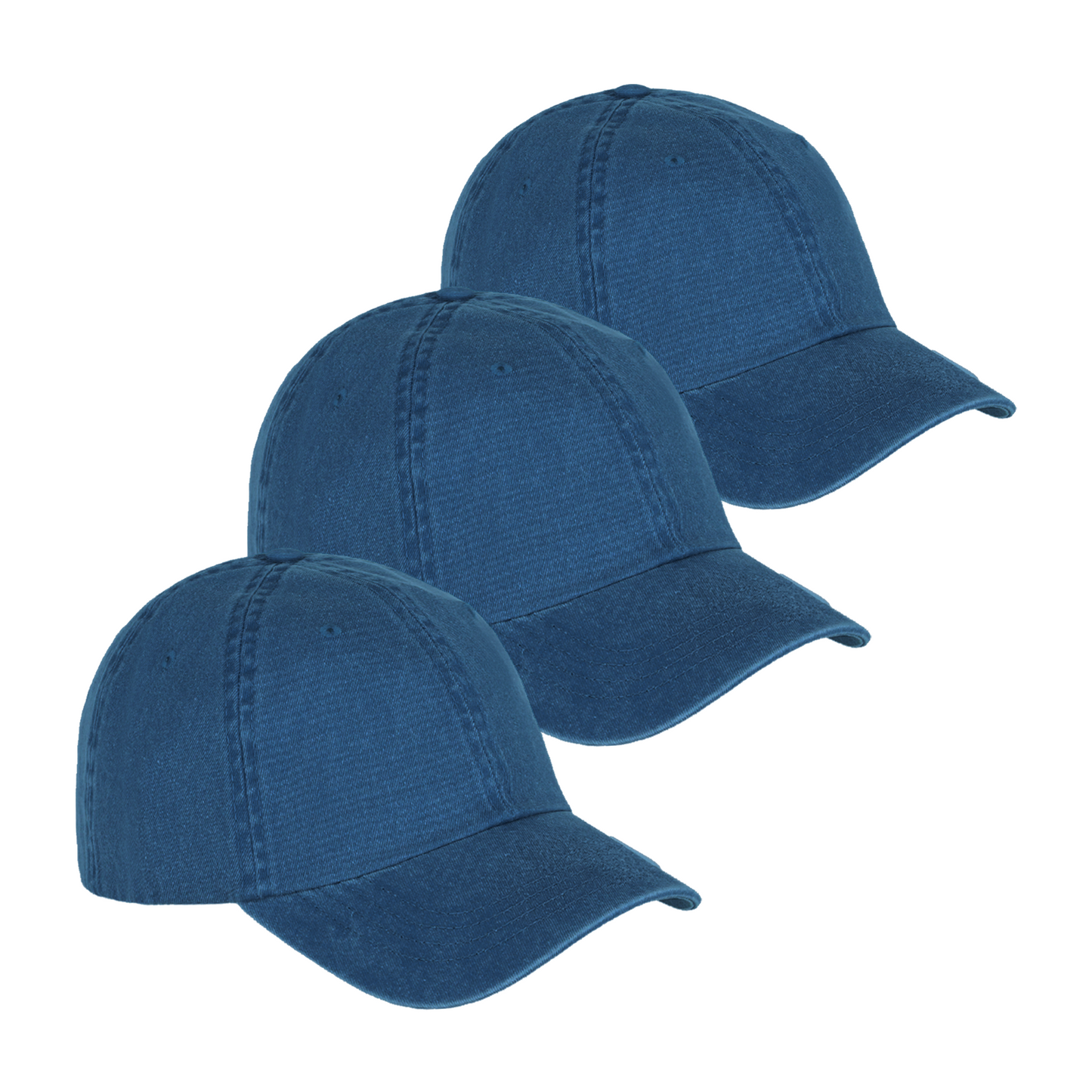 Paquete 3 Gorras Deslavada Lisa
