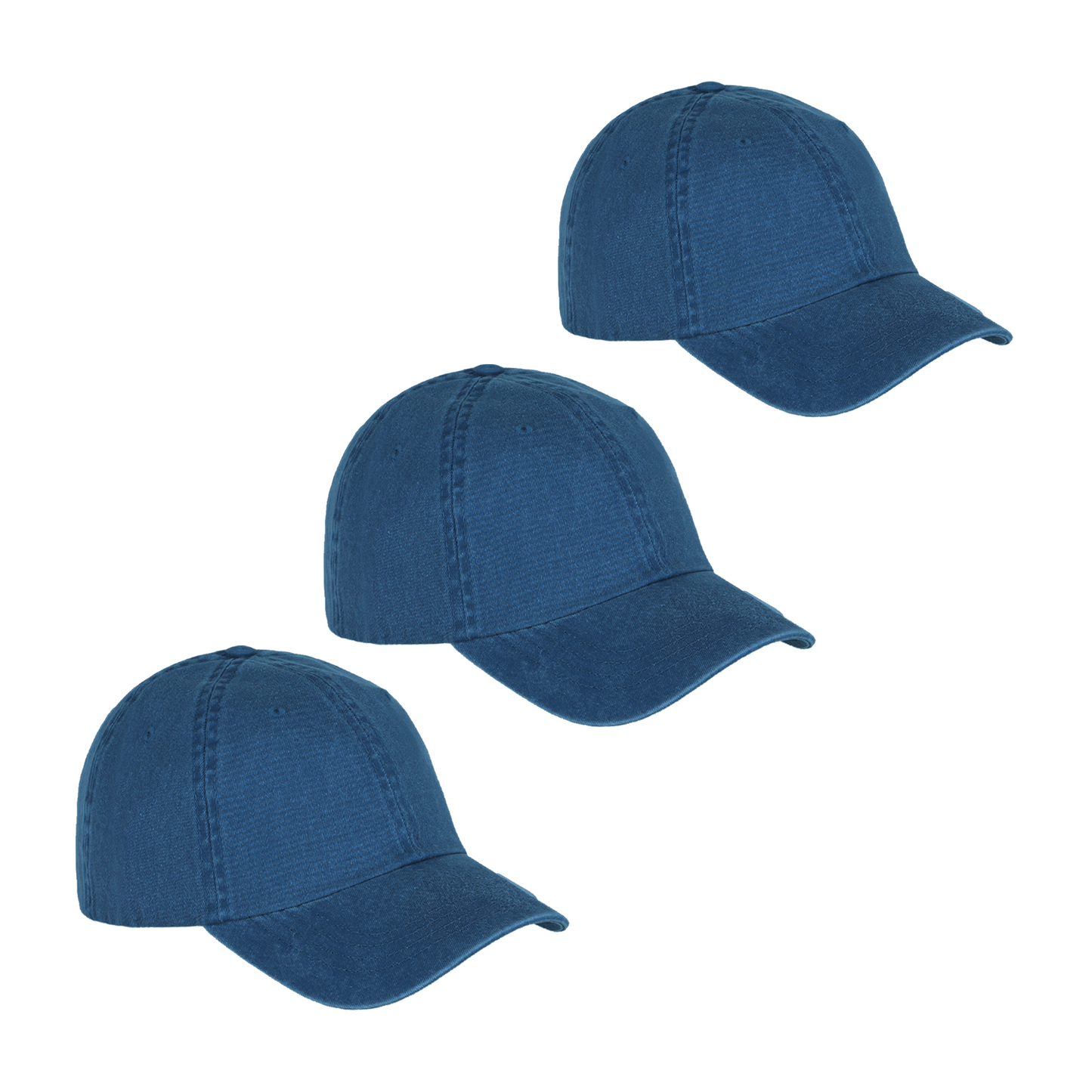 Paquete 3 Gorras Infantil Deslavada Lisa