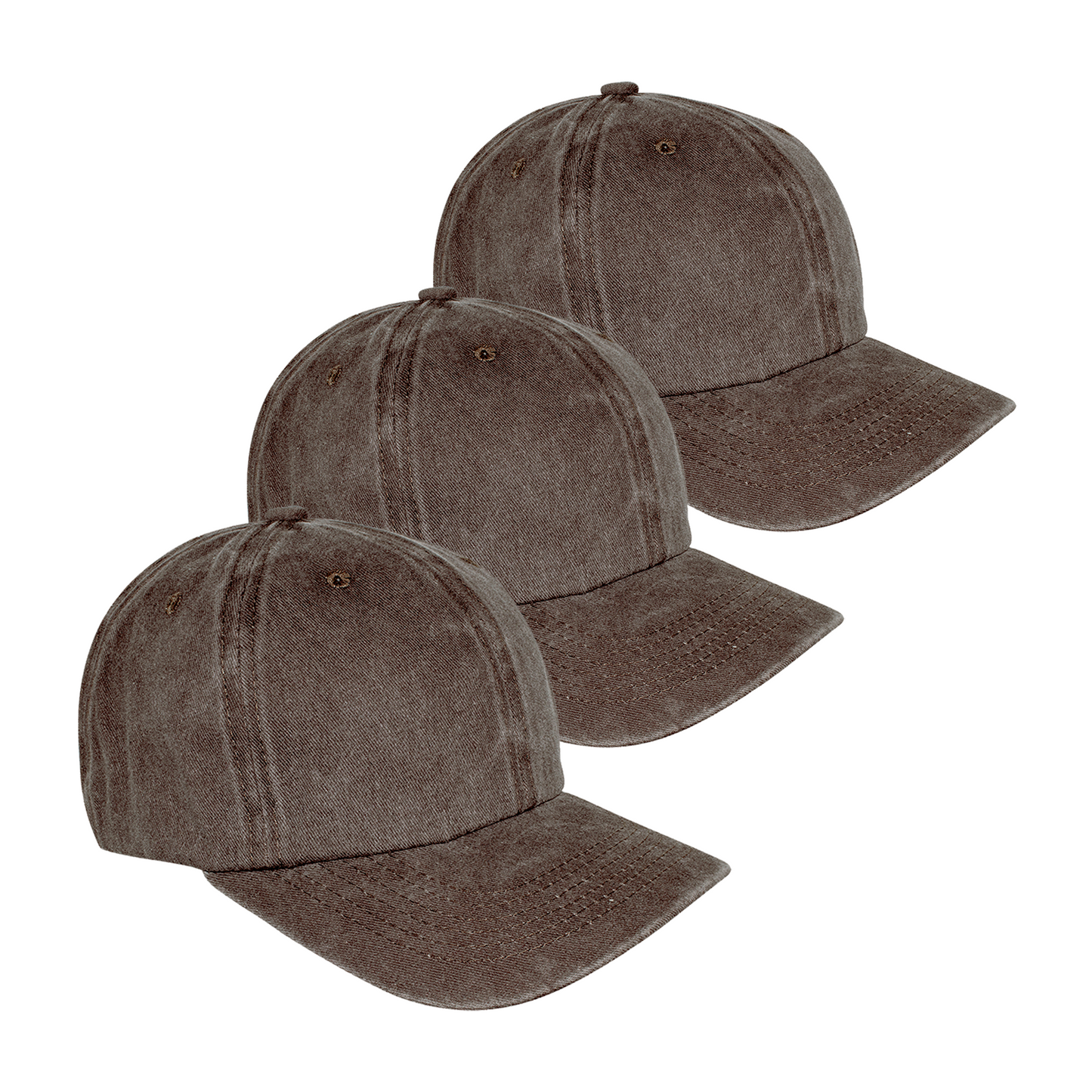 Paquete 3 Gorras Deslavada Lisa