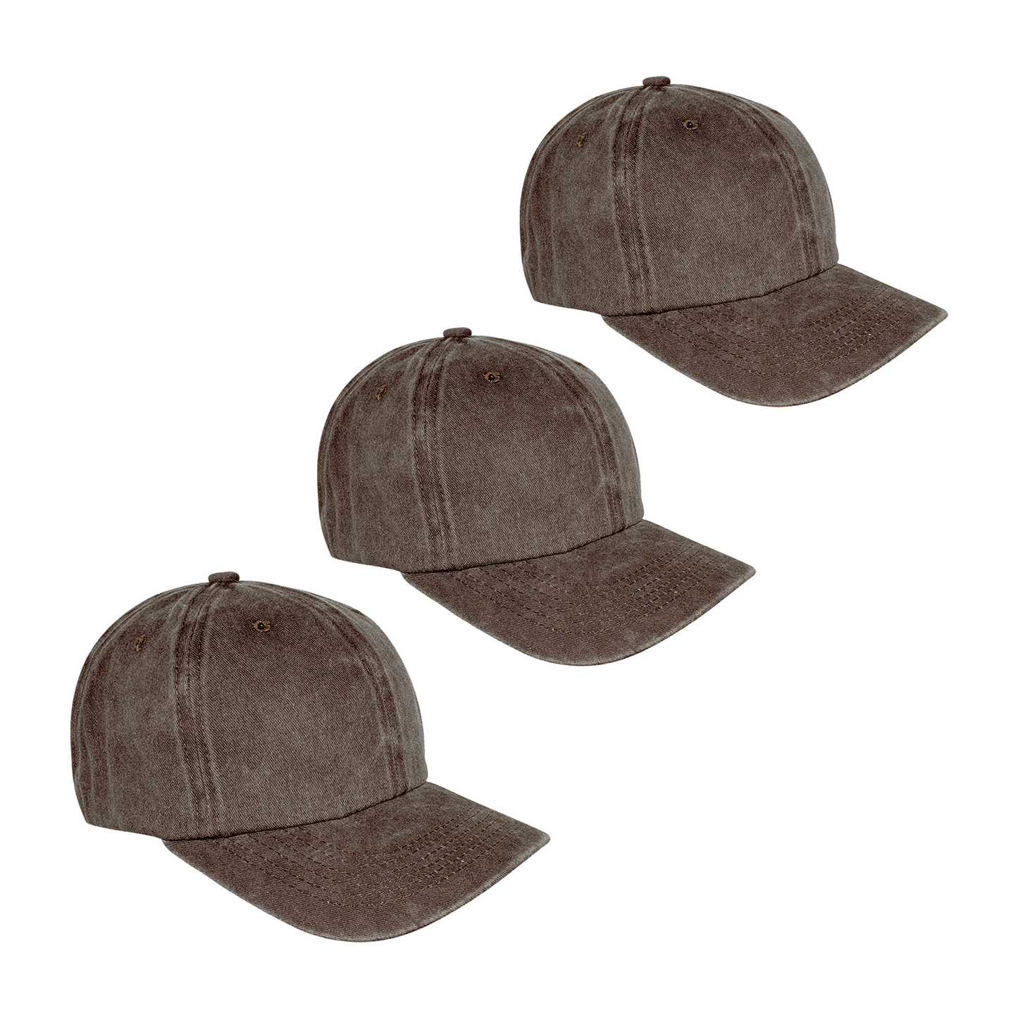 Paquete 3 Gorras Infantil Deslavada Lisa