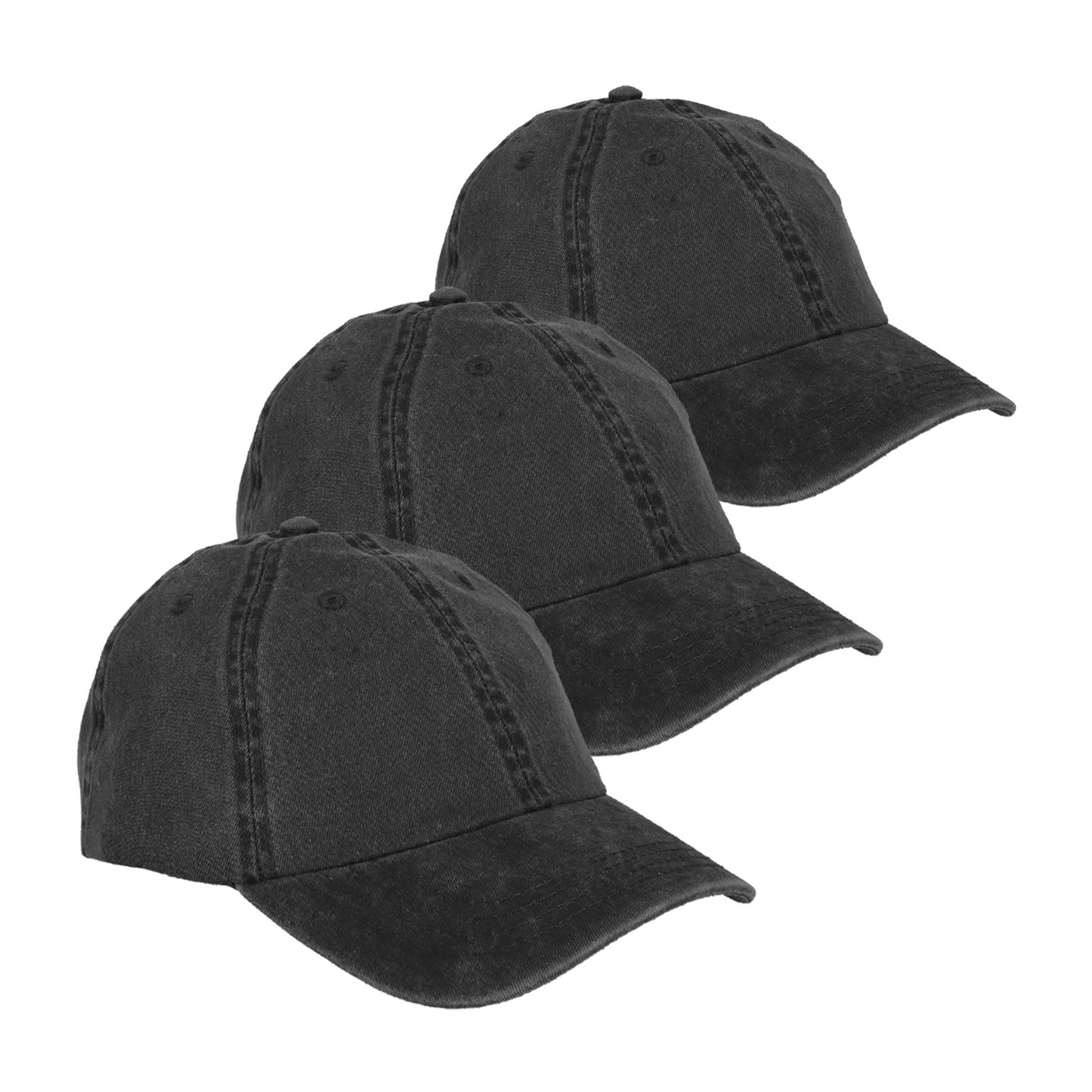 Paquete 3 Gorras Deslavada Lisa