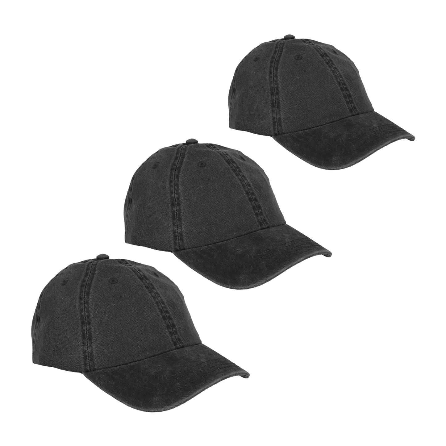 Paquete 3 Gorras Infantil Deslavada Lisa