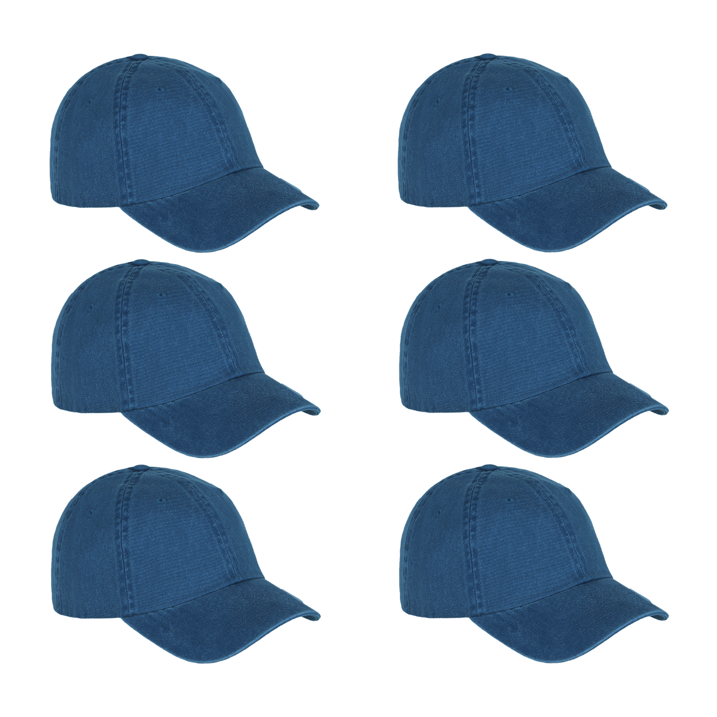 Paquete 6 Gorras Deslavada Lisa