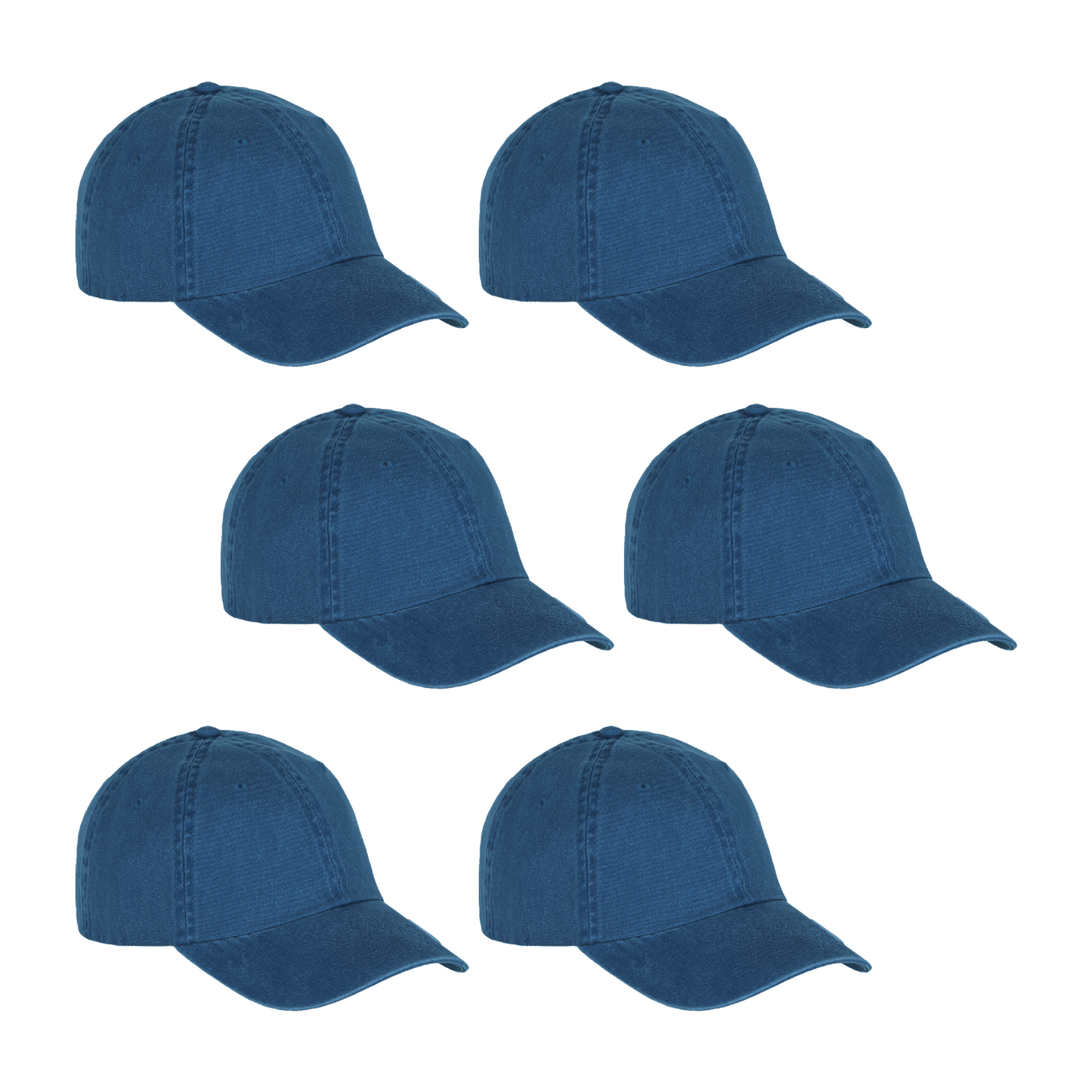 Paquete 6 Gorras Infantil Deslavada Lisa