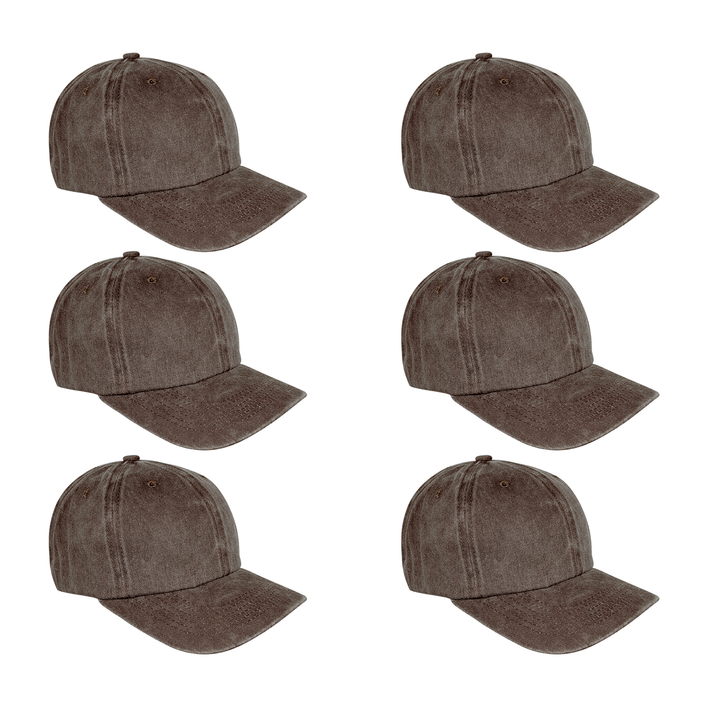 Paquete 6 Gorras Deslavada Lisa