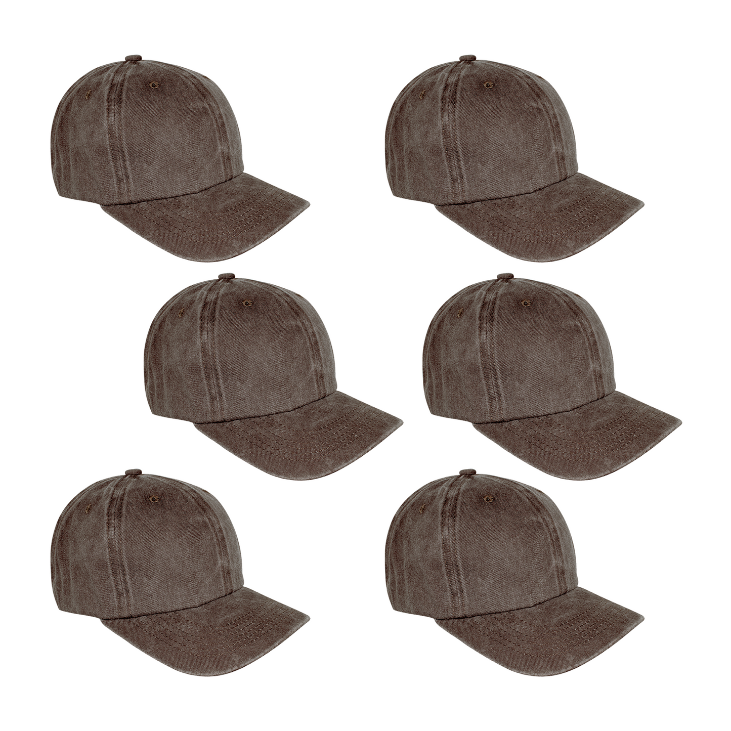 Paquete 6 Gorras Infantil Deslavada Lisa