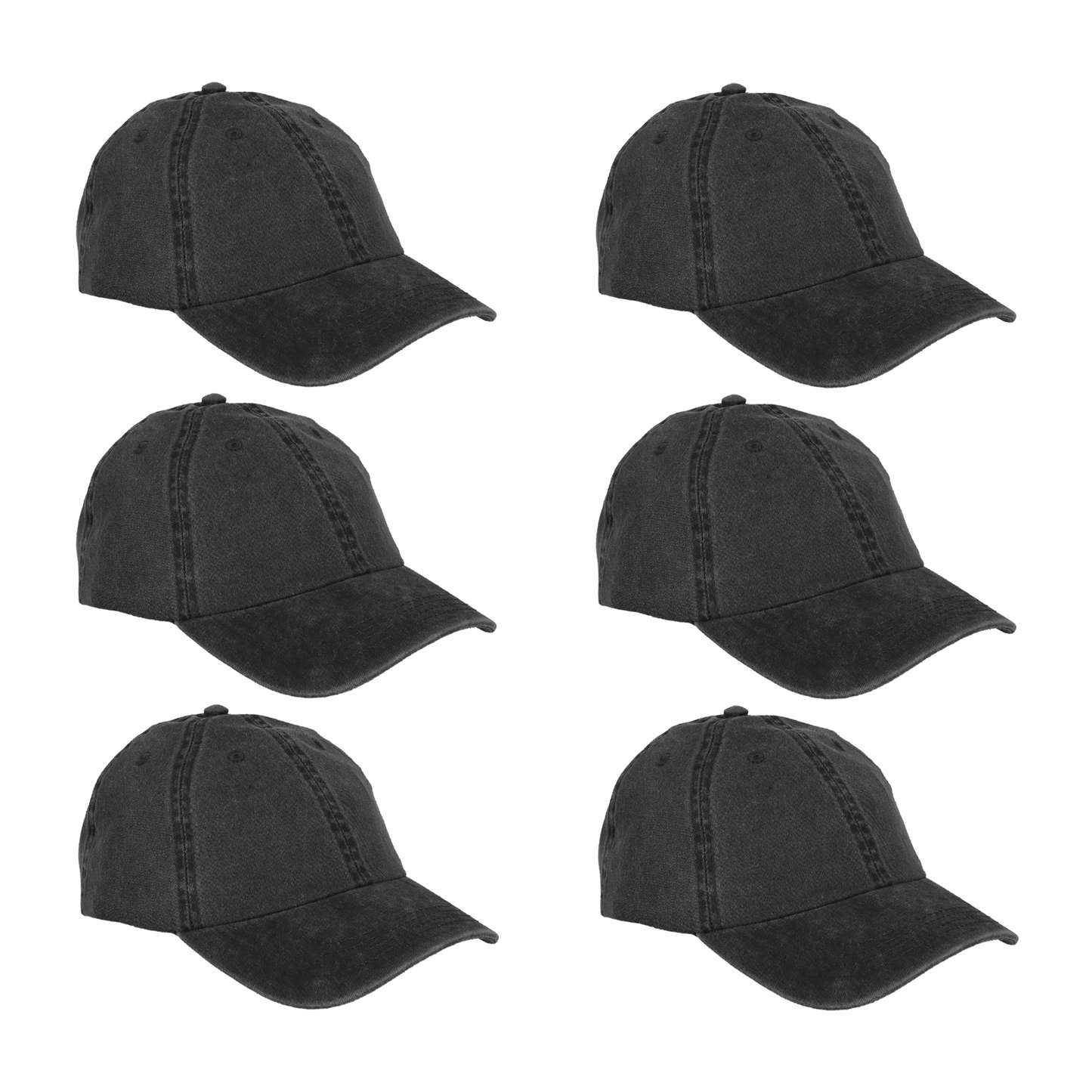 Paquete 6 Gorras Deslavada Lisa