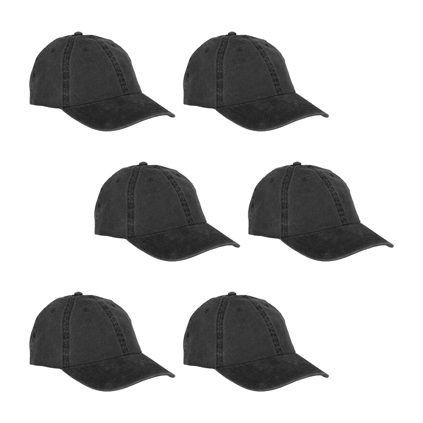 Paquete 6 Gorras Infantil Deslavada Lisa