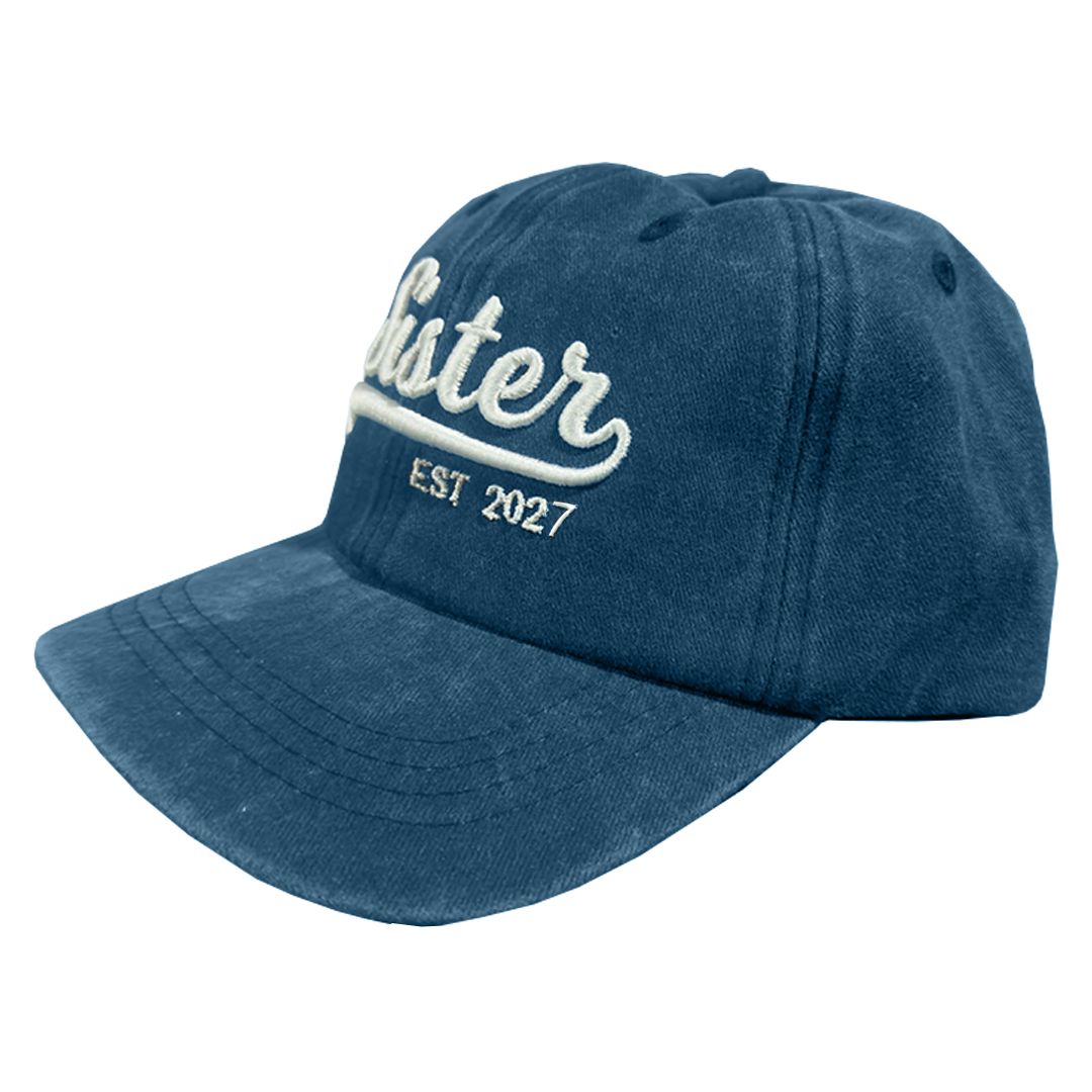 Gorra Hermana Mayor-Sister Est.2027 Marino Deslavado